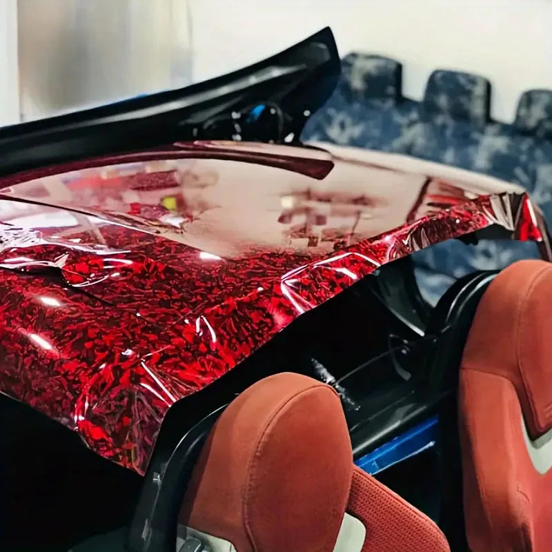 Premium PET Gloss Forged Carbon Fiber Vinyl Wrap Roll Self Adhesive Decal Vehicle Car Wrapping Foil