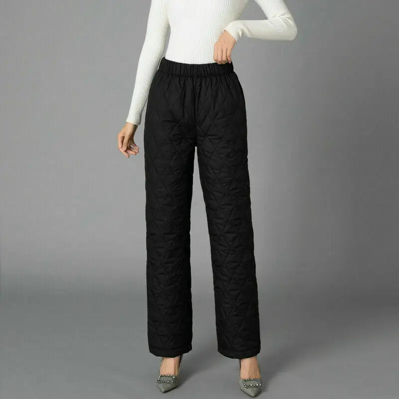 2025Women Winter Down Cotton Pants Large Size Thicked Thermal Quilted Cotton Trousers Middle Aged Elderly Mama Warm Pants M-3XL