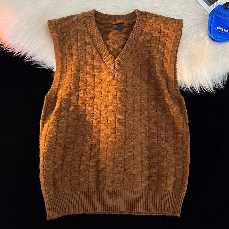 Sleeveless Lightweight Windproof Jacket Warm Loose Coat V-neck Outerwear Bottom Clothing Basic Casual Vest Men Fashion Waistcoat
