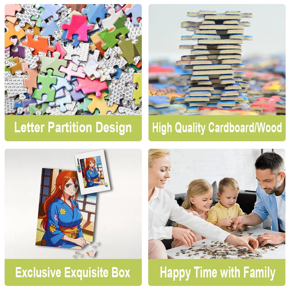 Hot Anime One Piece Nami Jigsaw Puzzle Diy Wall Art Picture Home Room Decor Decompression Entertainment Toy for Adults Kids Gift