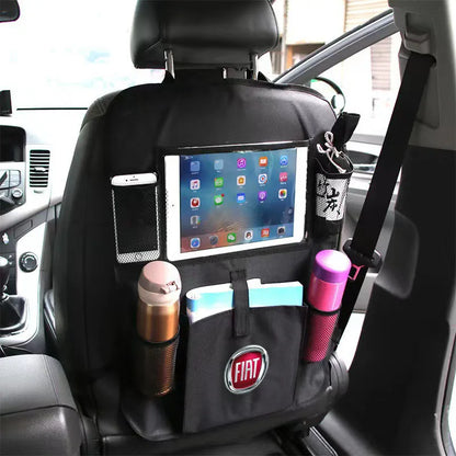 Car Seat Organizer Seat Back Storage Bag Rear Anti-wear Anti-kick Pad For FIAT 500 500C 2012 500X 500L Fiat 695 Car Accessories