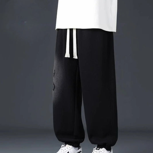 Autumn Winter Men’s Cozy Fleece Lined Pants Loose Sport Joggers for Teens High School Youth Everyday Comfortable Streetwear