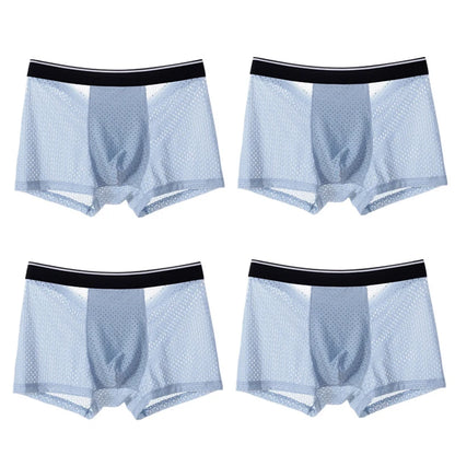 4Pcs Man Boxer Briefs Large Size M-6XL Men Panties Underwear Slip Homme Calzoncillos Bamboo Hole U Convex Pouch Male Underpants