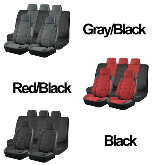 AUTOKING Universal Car Seat Covers Side Stereo Modeling Leather Fluff Car Seat Covers Fit For Most Car Accessories Interior