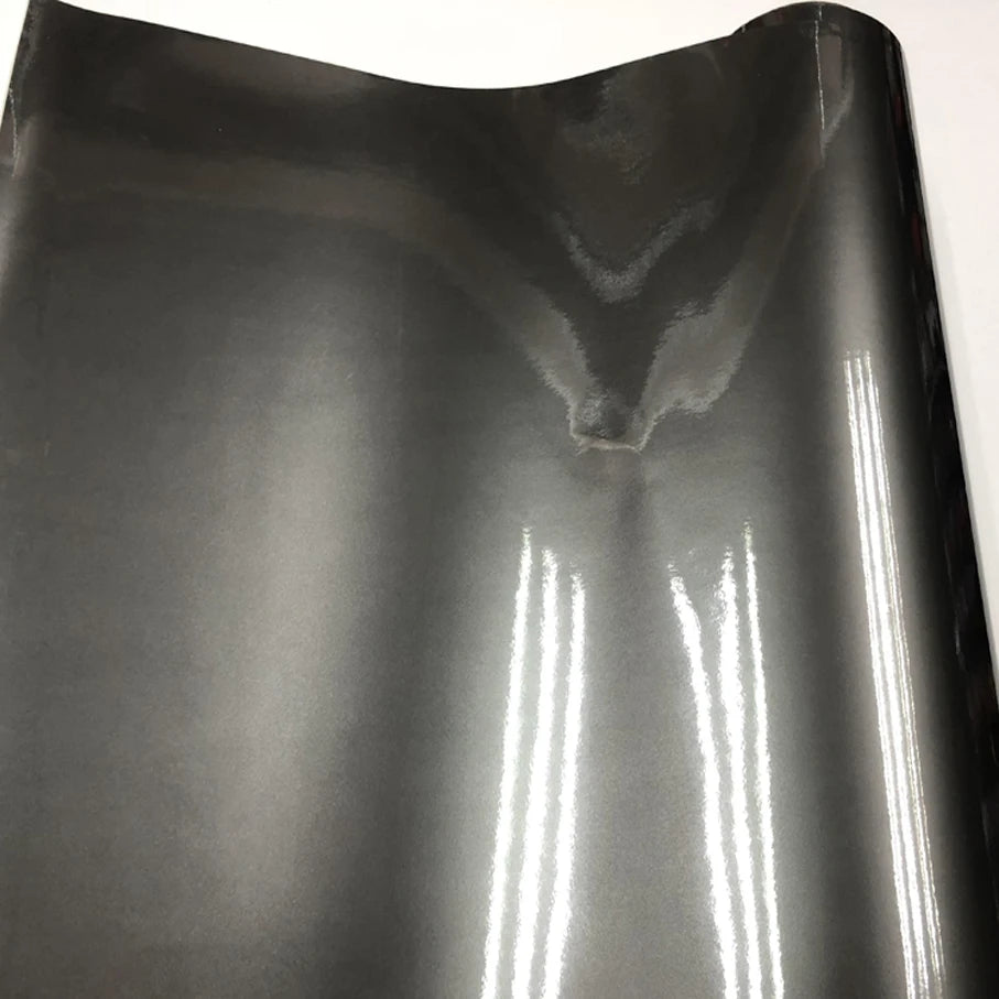 Gloss Metallic Gunmetal Vinyl Wrap Candy Glossy Grey Car Film Sticker With Air Bubble Auto Motorcycle Wrapping Covering Foil