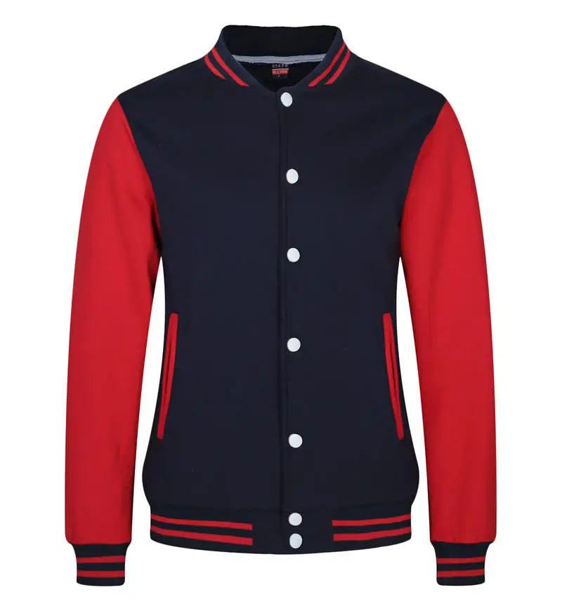 Winter Fashion Button-down Versatile Multi-color Street Style Baseball Jacket Custom Printing Company Logo Men's Bomber Jacket
