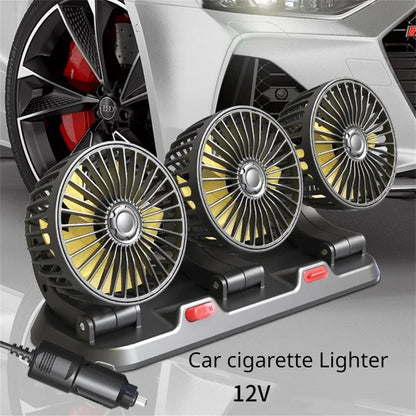 1/2/3 Head Car Fan 360° Adjustable Air Fan Automotive Electric Fan USB/12V/24V Fan 2 Speeds Car Silent FanHome Desk Office&Car