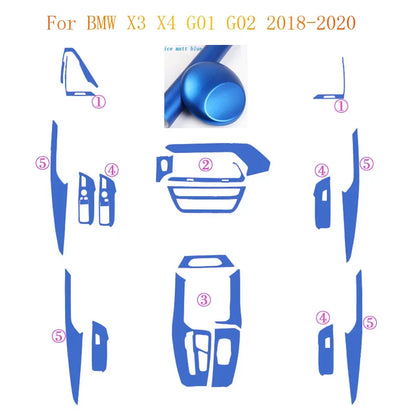 For BMW X3 X4 G01 G02 2018-2020 Interior Central Control Panel Door Handle Carbon Fiber Stickers Decals Car styling Accessorie