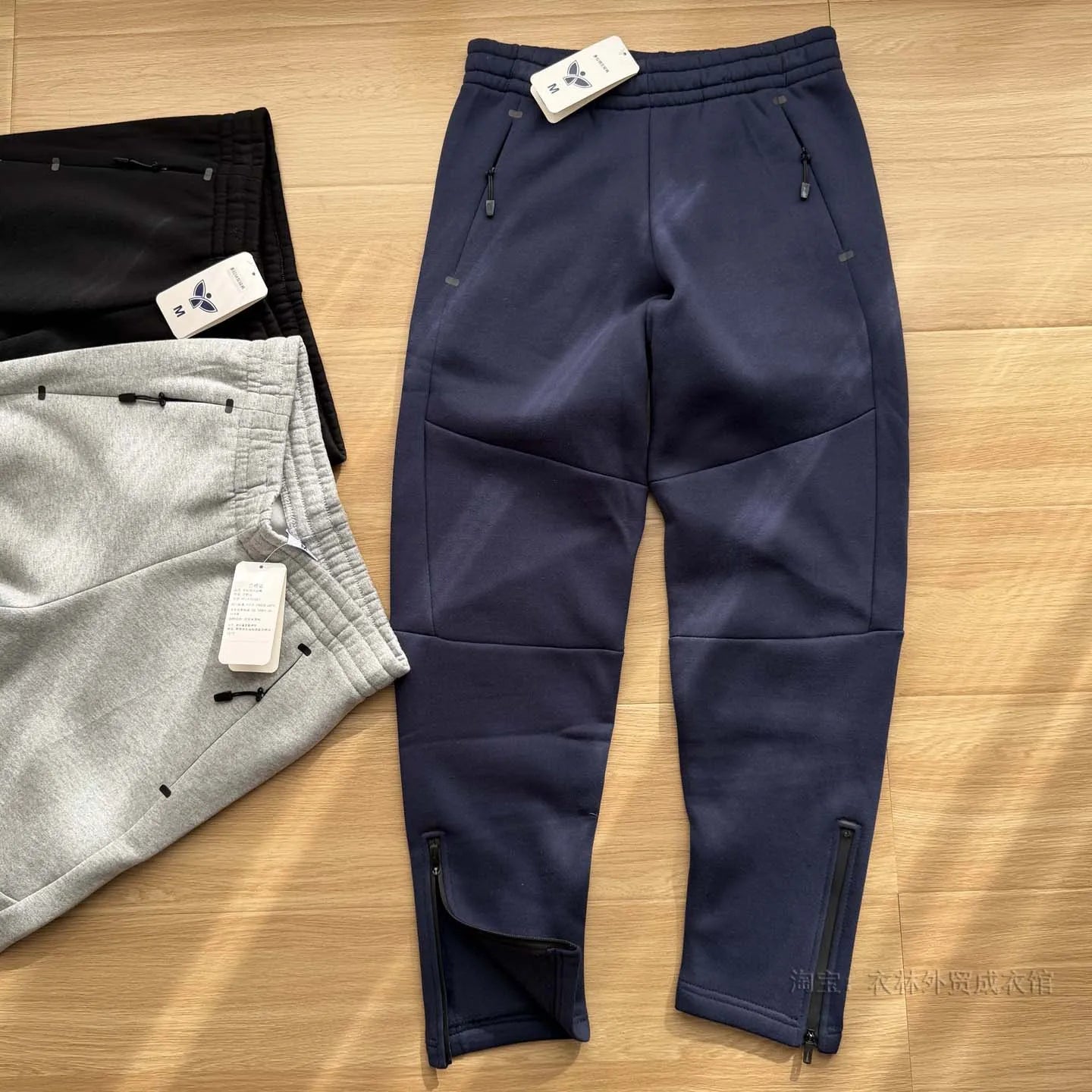 Men's Winter Thickened Fleece Lined Relaxed Fit Straight Leg Zipper Pants Casual Fashion Urban Style Youth Autumn Winter Trou...