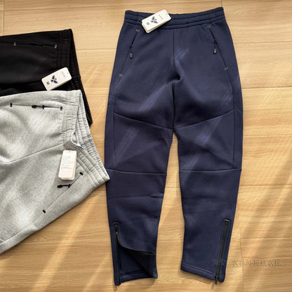 Men's Winter Thickened Fleece Lined Relaxed Fit Straight Leg Zipper Pants Casual Fashion Urban Style Youth Autumn Winter Trou...