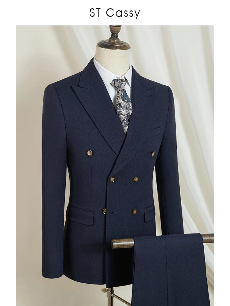 ST Cassy Elegant Man Suit 2 piece set Modern Wedding Party outfit Suits for Men Stylish Business office suit banquet attire
