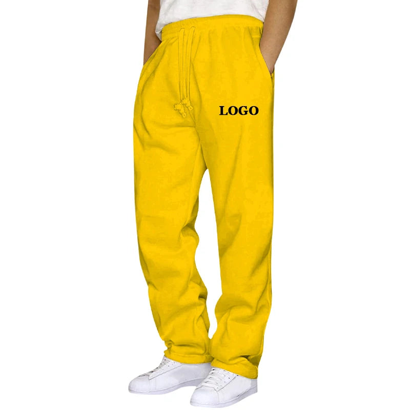 Customized Straight Leg Jogger Pants Men Autumn Winter Personality Printed Thicken Sweatpants Pocket Trousers Streetwear S - 5XL