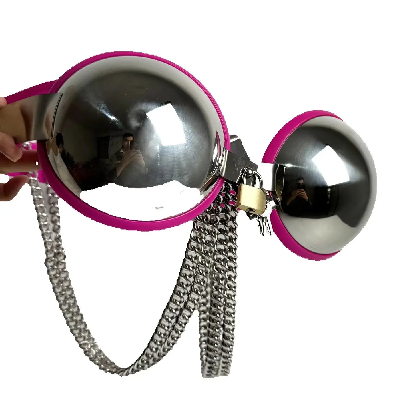 Female Chastity Device Bra Stainless Steel Adjustable BDSM Slave Metal Lockable Underwear Chain Bondage Game Erotic Slave