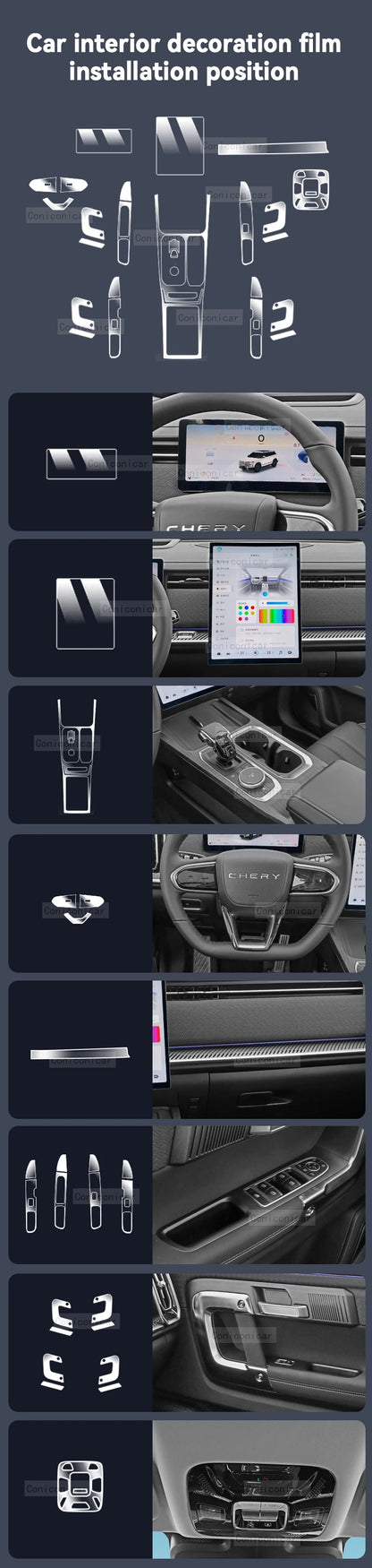 For Chery JAECOO J7 2023 2024 Panel Dashboard Navigation Automotive Interior Protective Film Anti-Scratch Accessories