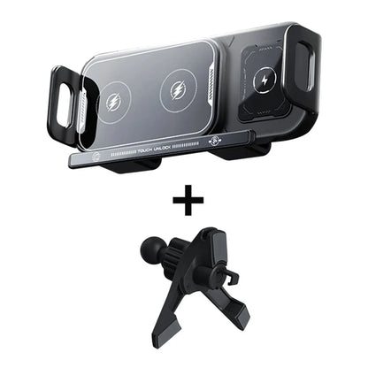 Rotation Universal 15W Car Phone Wireless Charger Holder Stand for Samsung Galaxy Fold 6 5 4 3 Z Flip S25 S24 iPhone 16 15