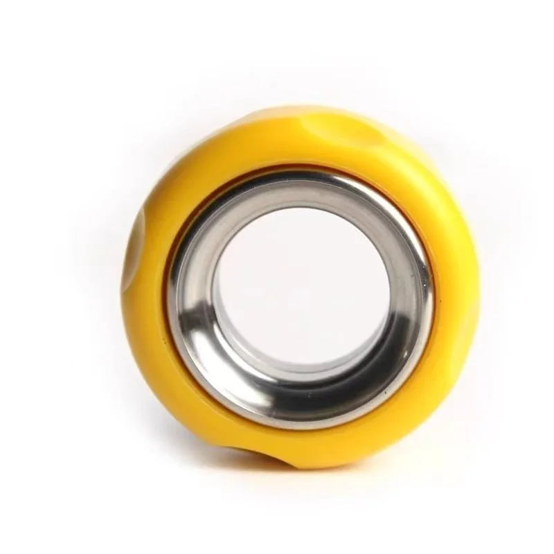 Ring Cheese EDC Fidget Toy, Ratchet Push Slider Ring, POM Stainless Steel Hand Spinner, Adult Stress Relief Fidget Ring