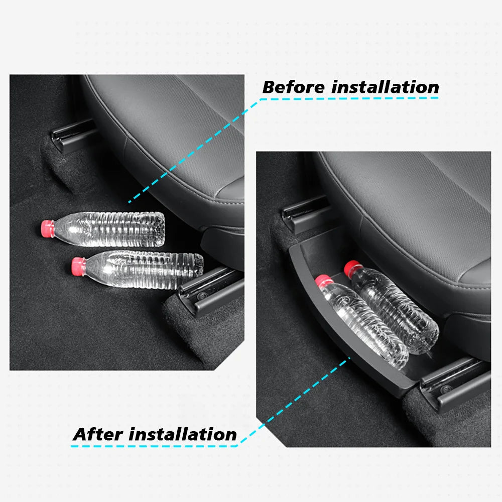 TEKSY 2 PCS For Tesla New Model Y 2025 2026 Launch Juniper Front Seats Under Seat drawer TPE Storage Box
