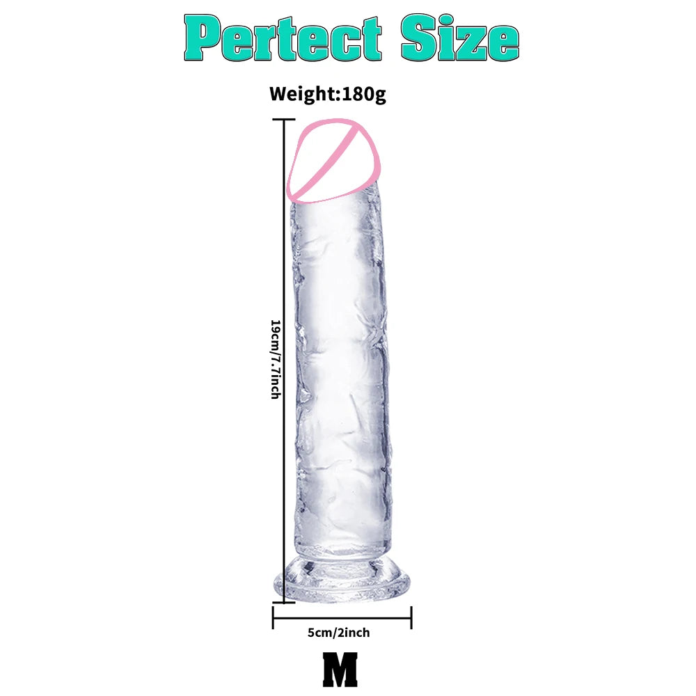 Realistic Big Dick Jelly Women Gay Penetration Vagina Anal Huge Dildo Clitoris Vaginal Masturbators 4 Size Penis Sexy Adult Toys