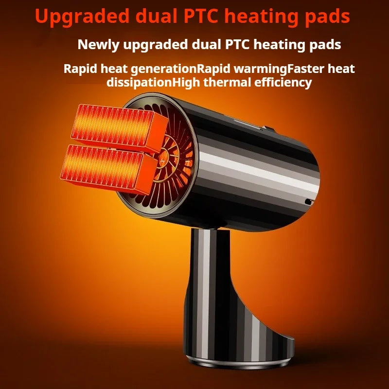 Eary Car Heater Portable Electronic Auto Fan Heater 12V 24V 150W 2 in 1 Fast Heating/Cooling 360°Rotating Car Defrost Defogger