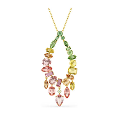 New shoe style inlaid mixed crystal interlocking rose gold pearl romantic heart-shaped necklace