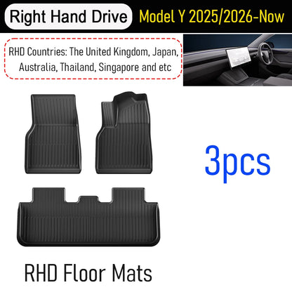 Car Floor Mats For Tesla Model Y Juniper 2025 2026 Double Layer Carpet TPE Trunk Pads Waterproof Cargo Liner Protective Kick Pad