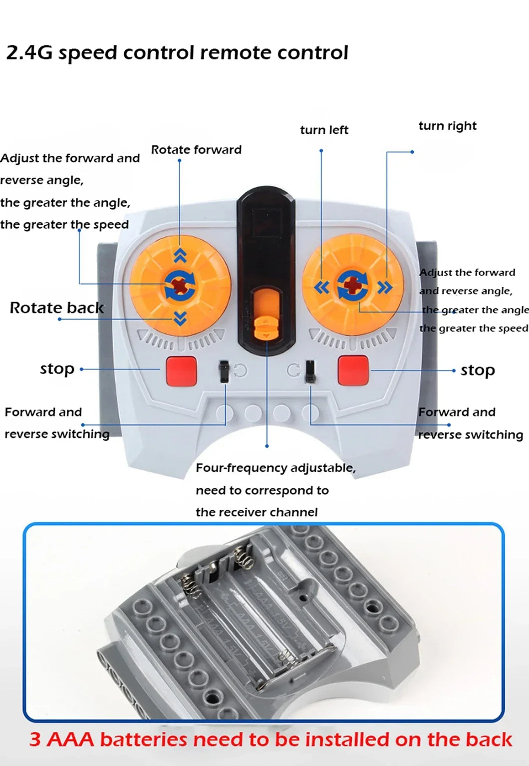 MOC Power Functions Parts Technical Servo Train Buggy M Motor 8883 Modified IR Remote Power Group Sets Lithium Battery Box 9686