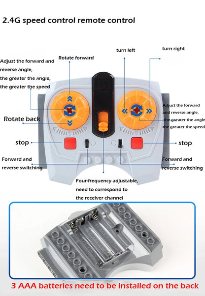 MOC Power Functions Parts Technical Servo Train Buggy M Motor 8883 Modified IR Remote Power Group Sets Lithium Battery Box 9686