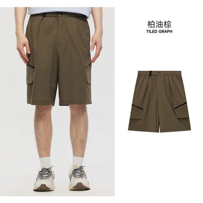 Metersbonwe Men Cargo Bermuda Shorts 2026 Summer New Loose Fit Straight Leg Casual Shorts Outdoor Trendy Waterproof Zipper Short