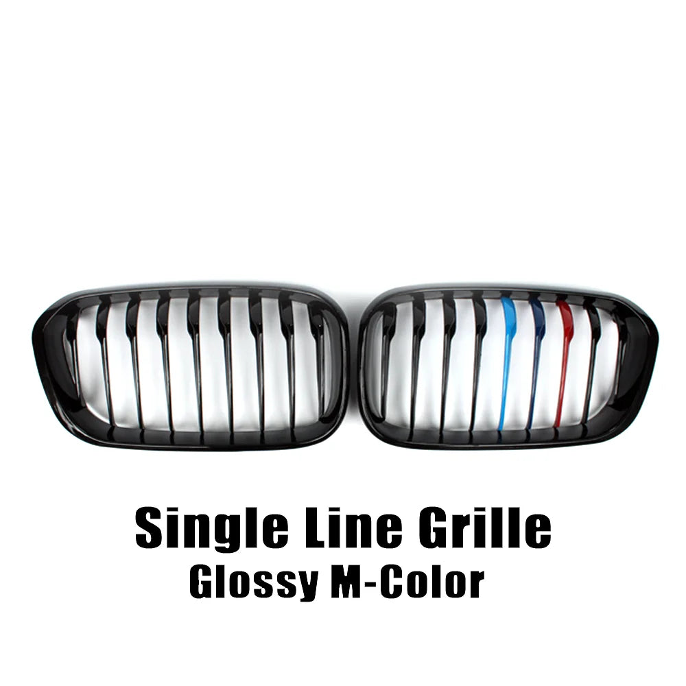 XVIP Front Bumper Kidney Grille Racing Grills For BMW 1 Series F20 F21 2015-2019 Replacement Double Slat Gloss Black Grilles