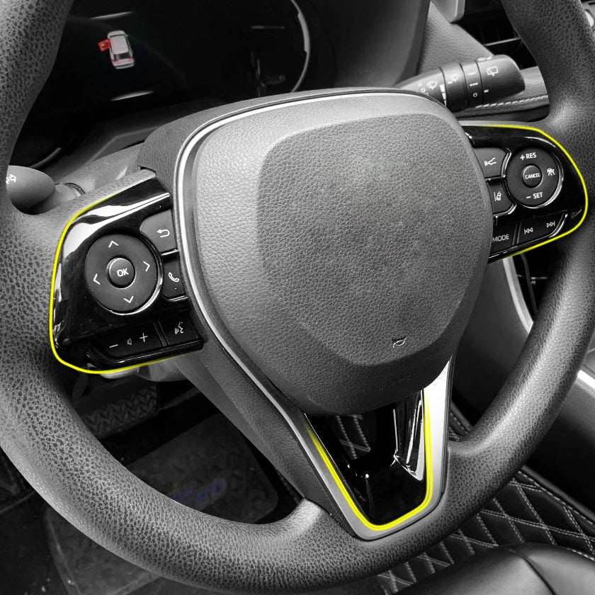 For 2019-2026 Toyota RAV4 Corolla Cross Touring Sport Suzuki Swace Glossy Black Interior Steering Wheel Switch Cover Trims
