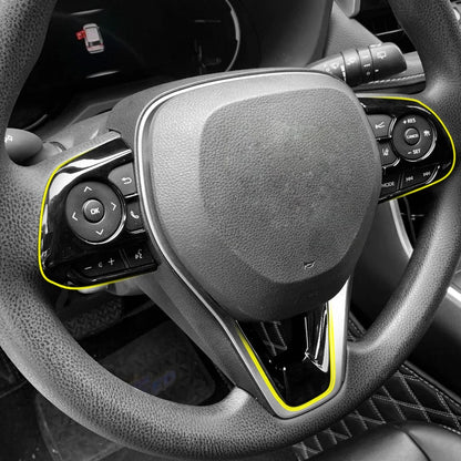 For 2019-2026 Toyota RAV4 Corolla Cross Touring Sport Suzuki Swace Glossy Black Interior Steering Wheel Switch Cover Trims