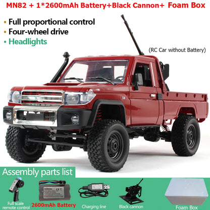 MN82PRO MN82 1/12 RC Car 4WD 2.4G Remote Control Car Simulation Classic All-terrain Off-road LED Light RC Truck Toys As Kid Gift