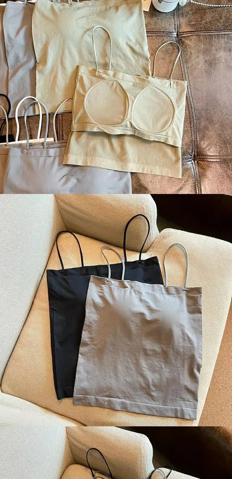 Base Layer Csole Women Summer Inner Wear with Chest Pad One oulder Design Unique Outerwear Beautiful Ba Tube Top