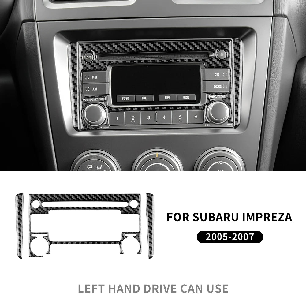 Real Soft Carbon Fiber Sticker For Subaru Impreza 2005 2006 2007 Gear Shift Panel Outlet Vent CD Frame Interior Accessories