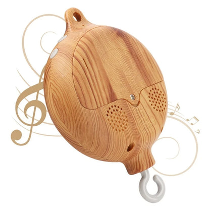 Baby Bed Bell Music Box Hanging Toys Wood Grain 360° Rotary Newborn Infant Crib Mobile Musical Box 0 12 Months Baby Rattles Toys