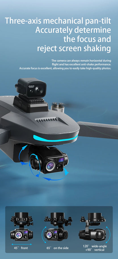L200 PLUS GPS Drone 5G WIFI Professional 8K 3-axis Gimbal Aerial Brushless Obstacle Avoidance HD Dual Camera Security Drone Toys