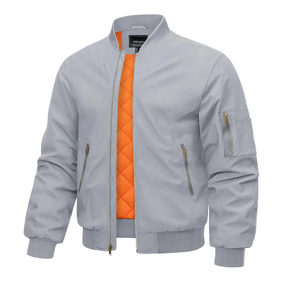 MAGCOMSEN Bomber Jacket Men Warm Zip Up Winter Padded Coat Casual Baseball Jackets Pilot Windbreaker Varsity Jackets