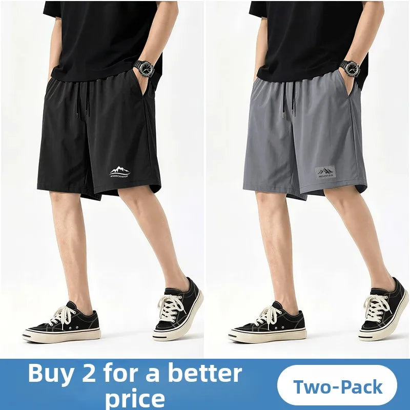Jeanswest Life Men's Ice Silk Shorts Summer Loose Large Size Quick Dry Five-Quarter Length Casual Sporty Trousers