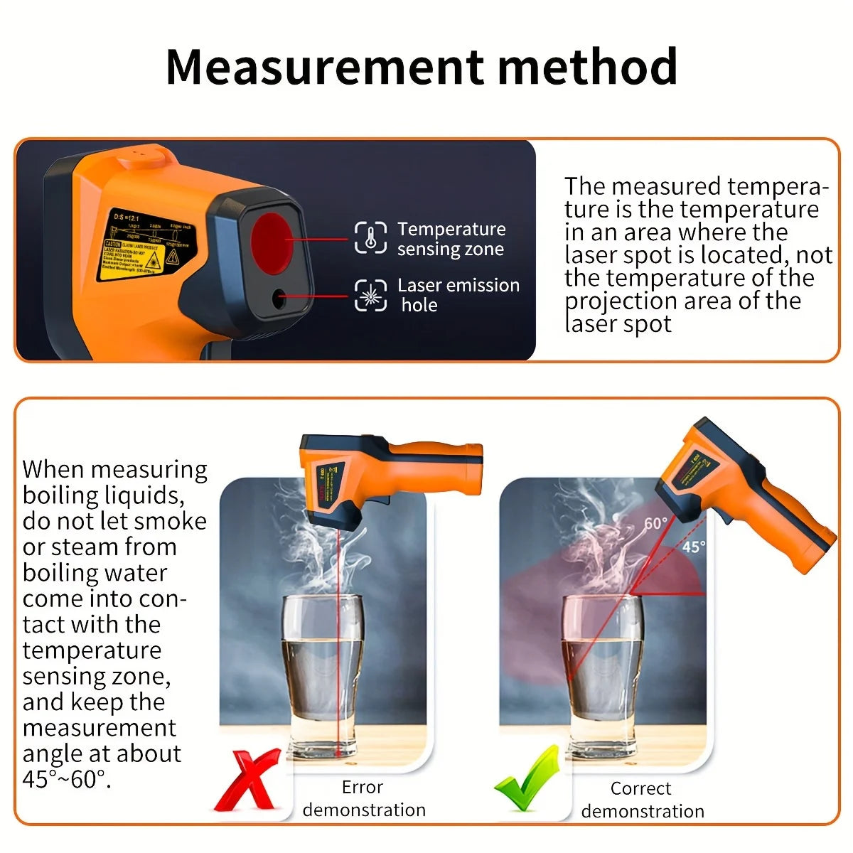 NJTY T600T600A Laser Temperature Gun Infrared Thermometer Sensor Handheld Non-contact IR LCD Industrial Pyrometer Digital 600 °C