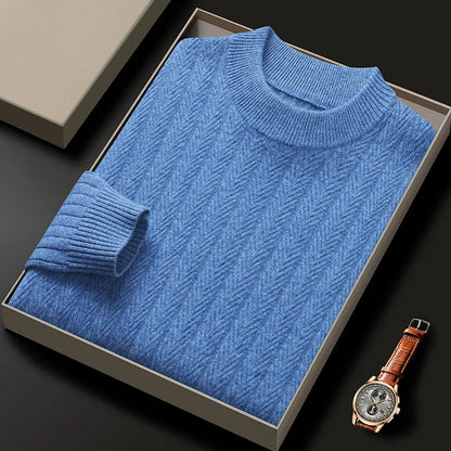 420g 100% Wool Men's High-quality Sweater, Business Casual Round-neck Pullover, Warm & Soft