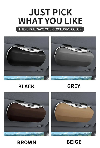 Multifunction Car Glasses Box Portable Car Sunglasses Holder Car Driving Glasses Holder Eyeglass Case Sun Visor For Model Y BMW