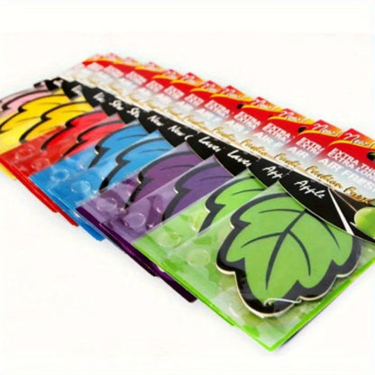 6/12/18/24/48/60pcs Leaf Shape Car Air Freshener Natural Tea Paper Auto Hanging Vanilla Perfume Fragrance Accessories Interior