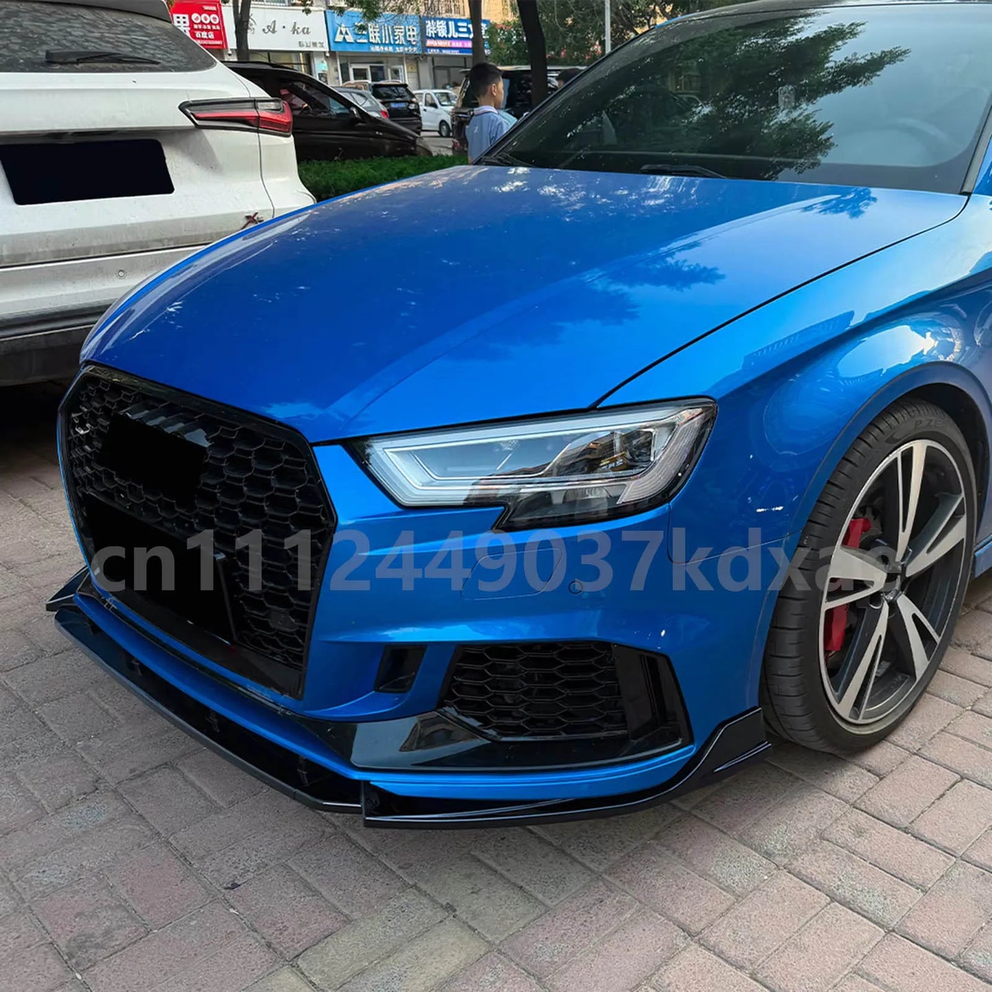 For 2017-2022 Audi RS3 8V Body Kit Accessories Front Bumper Spoiler Lip Lower Splitter Chin Protector Guard