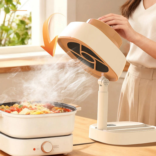 USB Rechargeable Desktop Mini Range Hood Foldable 5 Speed Suction Portable Tabletop Exhaust Fan for Hot Pot BBQ Apartment Use