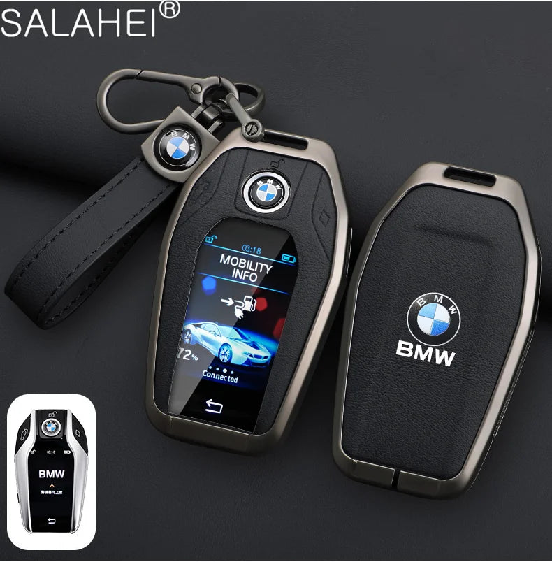 Leather Car Display LED Key Case Fob Cover Shell For BMW 3 5 7 Series G11 G12 G30 G31 X4 X5 X6 X7 i8 G32 G05 G07 X3 Accessories