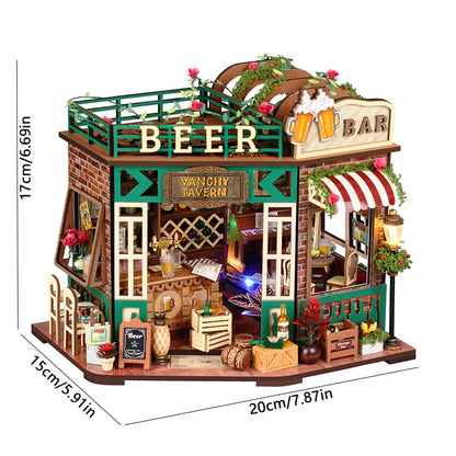 DIY Wooden Miniature Building Kits 3D Puzzles Castle Casa Doll Houses With Furniture Lights Dollhouses For Friends Birthday Gift