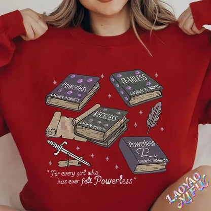 Powerless Series Lauren Roberts Shirt Kai Azer & Paedyn Gray Pullovers Fantasy Bookish Graphic Hoodie Powerful Book Sweatshirt