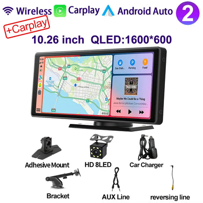 10.26” QLED Screen Universal autoradio MP5 Car Radio MultimediaI  WIFI Wireless Carplay Android Auto for Apple Or Android