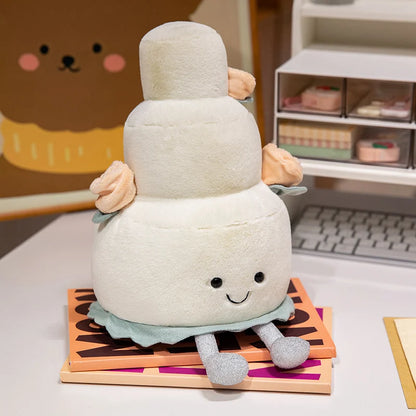 Ins Hot Sale Cute Funny Cake Tree Noodles Ball Shape Plush Toys Stuffed Cute Snack Party Wedding Decor Special Gift For Kids