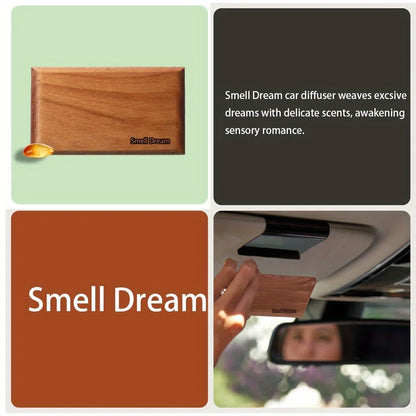 Car Air Freshener Wooden Deodorizer-Vehicle Odor Remover Auto Scent Diffuser  Long-Lasting Car Freshening Amber Scent Refill